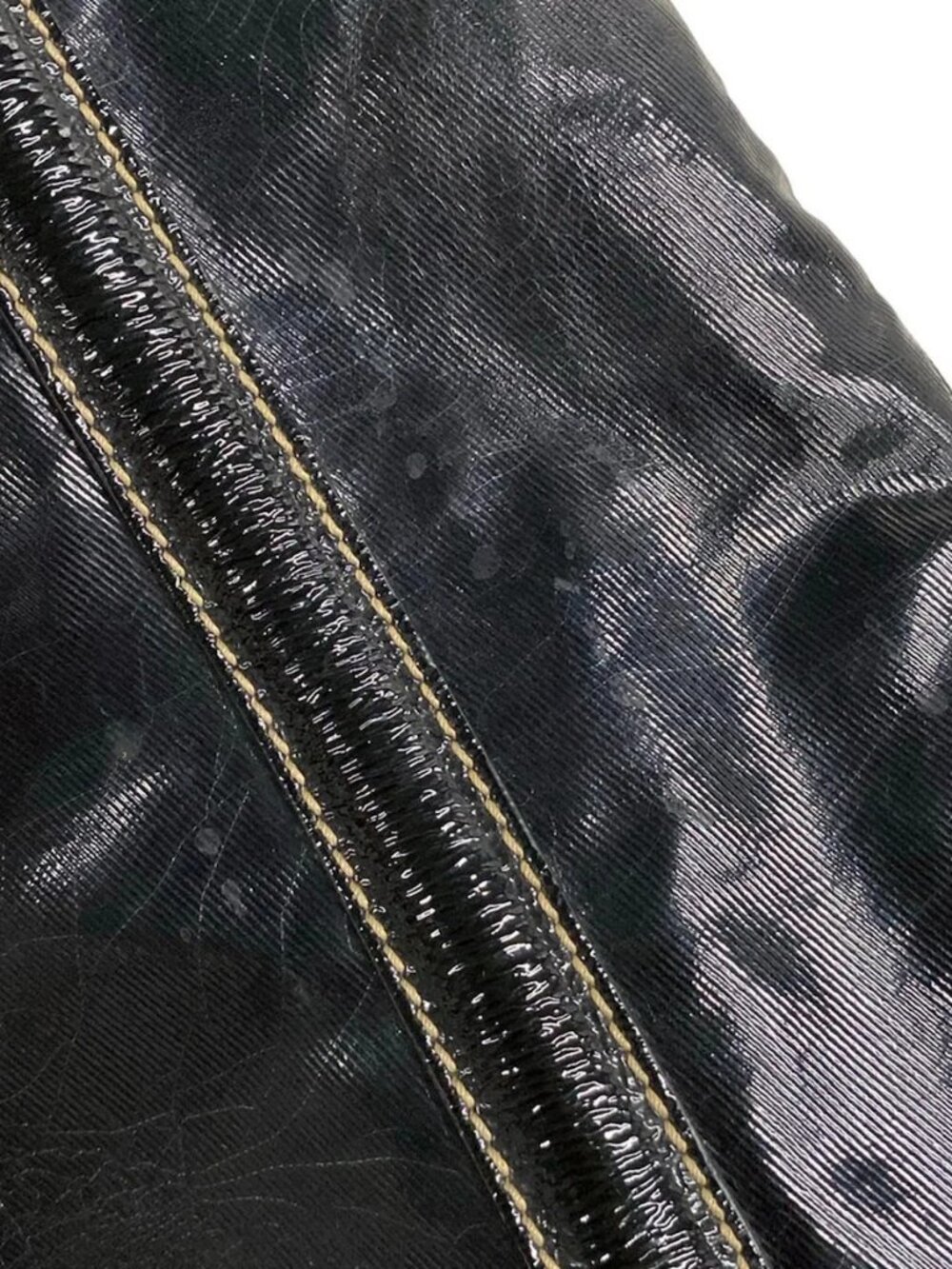GUCCI Britt 162886 Black Coated Canvas Patent Leather Tote Bag - Picture 14 of 14
